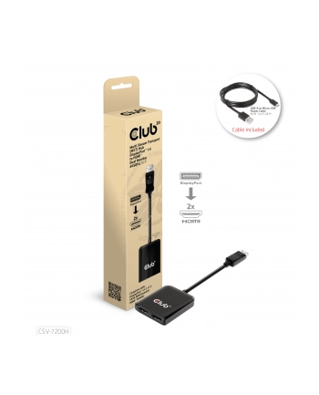Hub Club 3D CSV-7200H Multi Stream Transport (MST) Hub DisplayPort™  14 to DisplayPort™ 14 to HDMI™ Dual Monitor 4K60Hz M/F