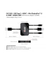 Hub Club 3D CAC-1630 USB Type-C + HDMI™ + MiniDP™ 12 to HDMI™ 4K60Hz HDR M/M Active Adapter 32AWG - nr 25