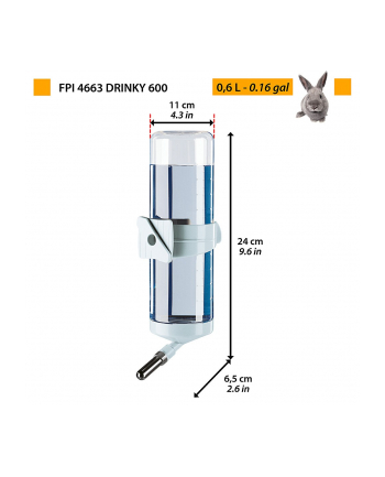 ferplast DRINKY 4663 LARGE - pojnik automatyczny dla gryzoni