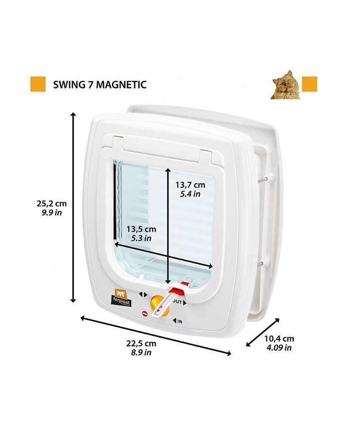 ferplast SWING 7 - drzwiczki z zamkiem magnetycznym białe główny