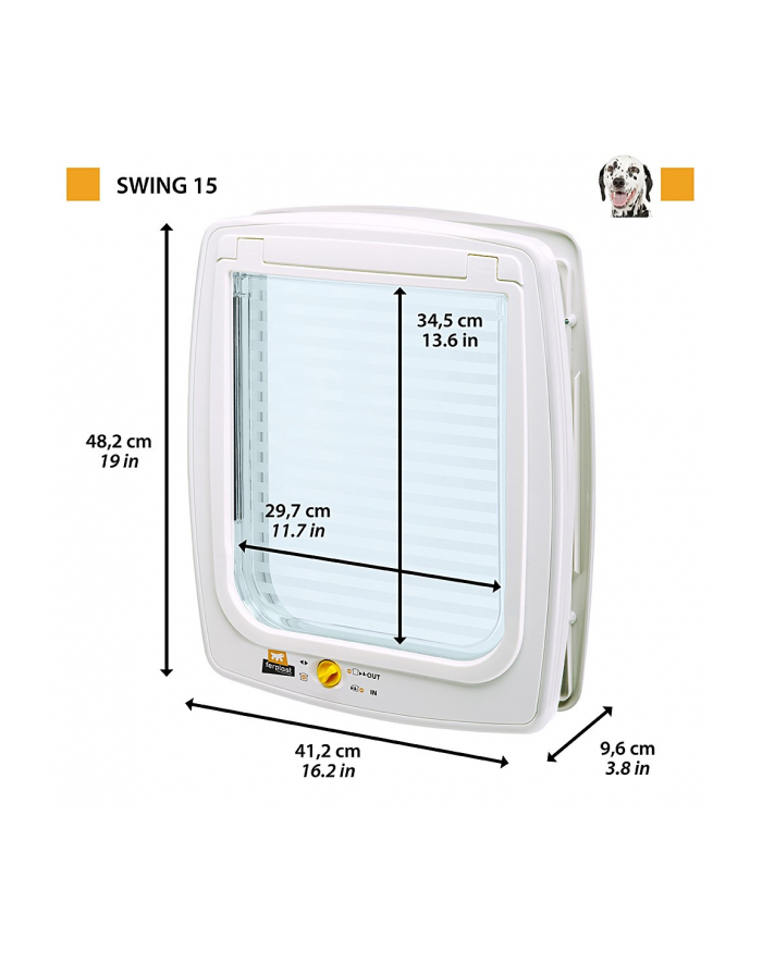 ferplast SWING 15 - drzwiczki dla dużych psów białe główny