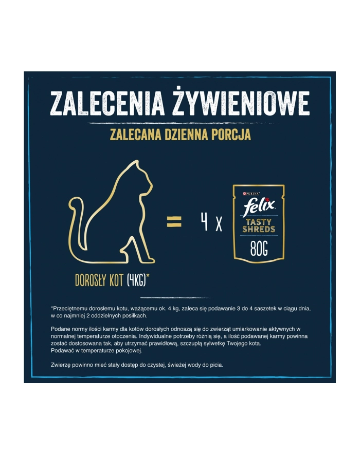 purina nestle FELIX Tasty Shreds z Wołowiną i z Kurczakiem 4x80g główny