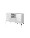 cama meble Komoda ABETO 150x42x82 biały/biały połysk - nr 1