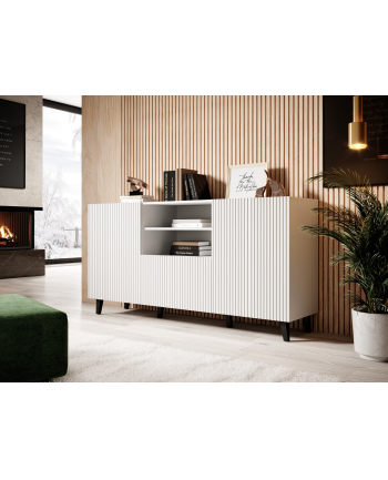 cama meble Komoda PAFOS 150x40x82 biały mat