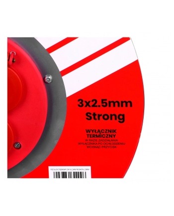 Przedłużacz elektryczny  bębnowy 25M VERTEX 3x2 5mm PB25METAL czarny nr 2