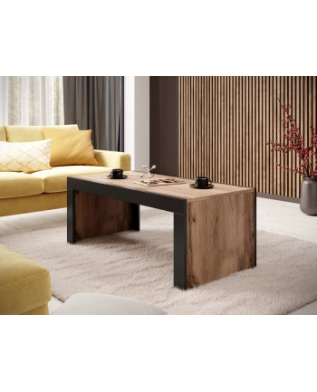 cama meble Ława/Stolik MILA 120x60x50 dąb wotan + czarny nr 1