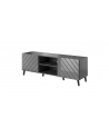 cama meble Szafka RTV ABETO 150x42x52 grafit/grafit połysk - nr 5