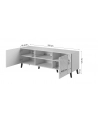 cama meble Szafka RTV ABETO 150x42x52 grafit/grafit połysk - nr 8