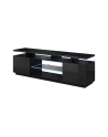 cama meble Szafka RTV EVA 180x40x52 czarny/czarny połysk - nr 1