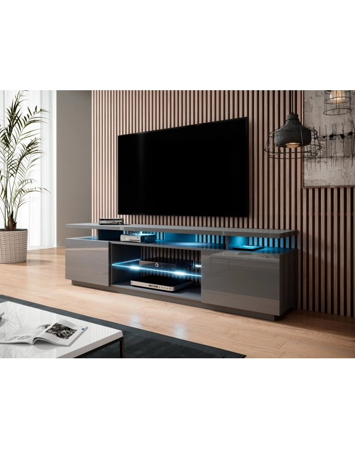 cama meble Szafka RTV EVA 180x40x52 grafit/grafit połysk główny