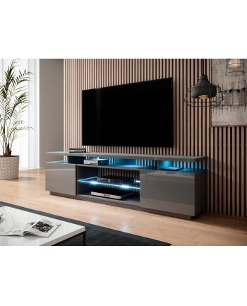 cama meble Szafka RTV EVA 180x40x52 grafit/grafit połysk nr 2
