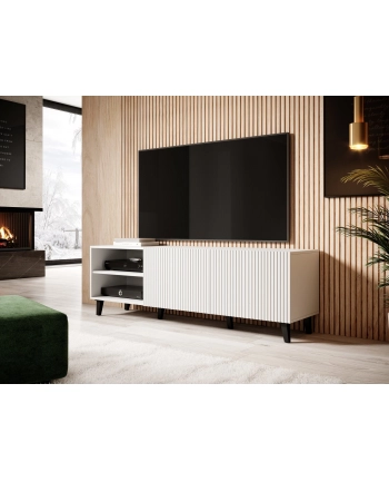 cama meble Szafka RTV PAFOS 150x40x52 biały mat nr 1