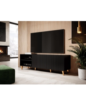 cama meble Szafka RTV PAFOS 150x40x52 czarny mat nr 1