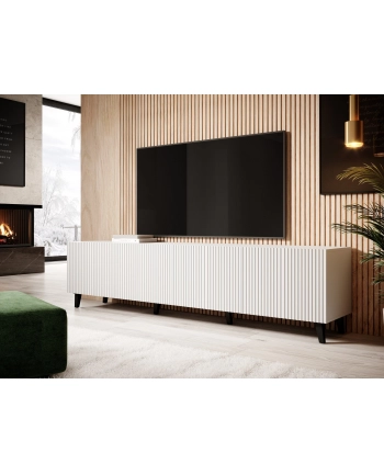 cama meble Szafka RTV PAFOS 200x40x52 biały mat nr 1