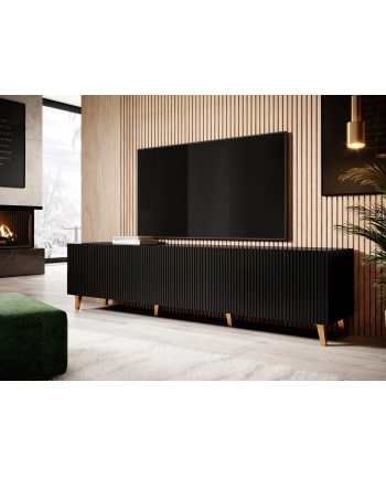 cama meble Szafka RTV PAFOS 200x40x52 czarny mat nr 2