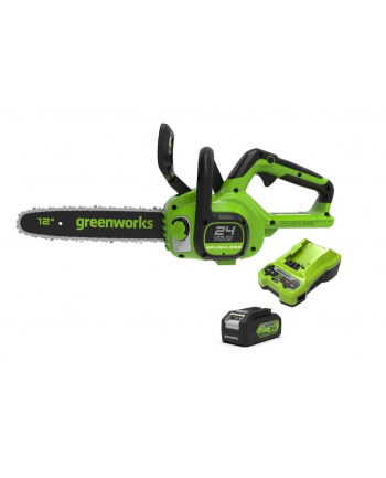 24V Pilarka łańcuchowa GREENWORKS GD24CS30K4 - Zestaw ładowarka + akumulator 4Ah - 2007007UB