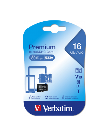 VERBATIM Micro Secure Digital SDHC Class10 Card 16GB