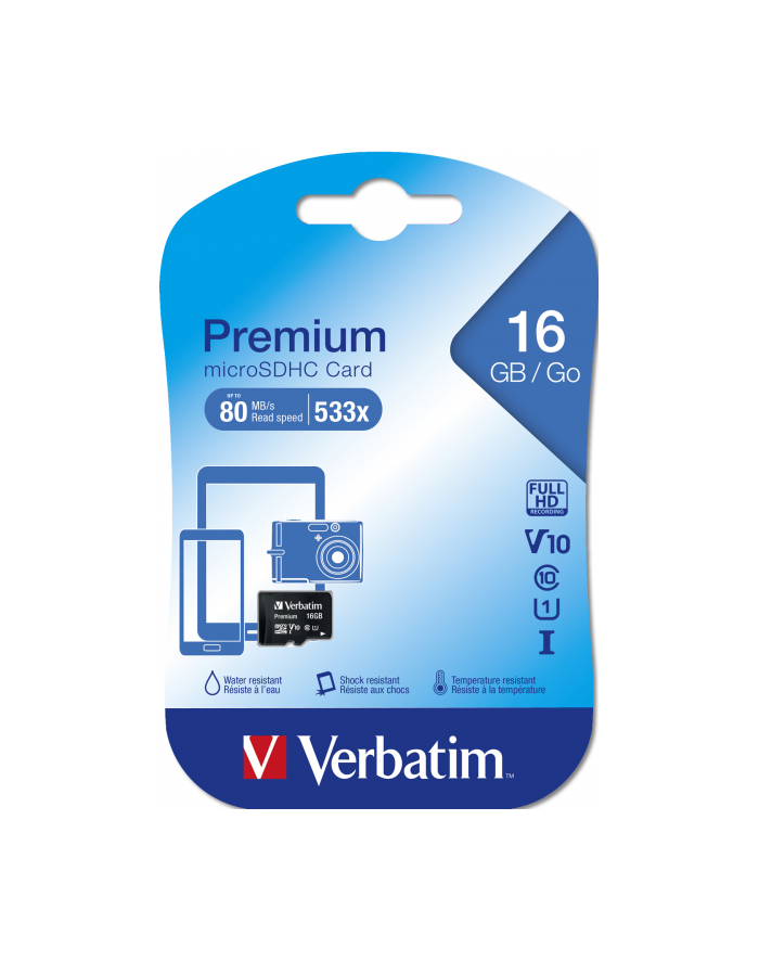 VERBATIM Micro Secure Digital SDHC Class10 Card 16GB główny