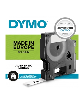 TAŚMA DYMO D1- 12MM X 7M CZARNY/BIAŁY (45013)