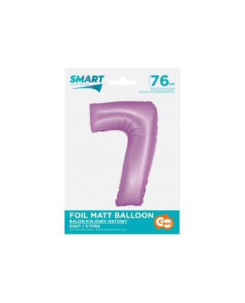 Balon foliowy Smart Cyfra 7 lawendowa matowa 76cm Godan