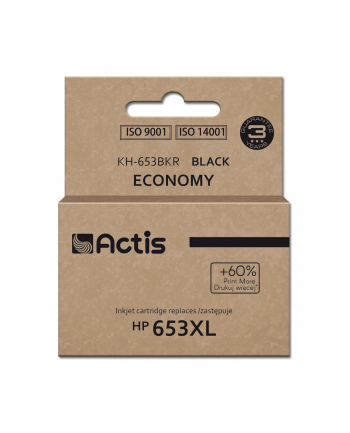 Tusz Actis KH-653BKR (zamiennik HP 653XL 3YM75AE; Premium; 20ml; 575 stron; czarny)