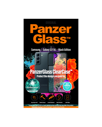 PanzerGlass ClearCase Antibacterial na Samsung Galaxy S21 (0261) Czarny/przezroczysty