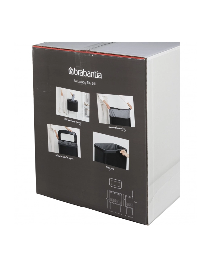 Kosz na pranie BRABANTIA Bo Laundry Bin 60 L Czarny główny