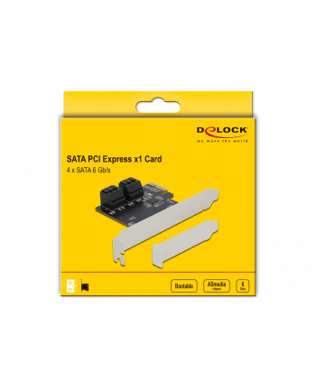 Delock Karta Pci Express X1 - 4X Sata Low Profile Form Factior (90010)