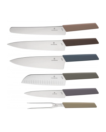 Victorinox Blok czarny na noże Swiss Modern, 6 elementów miks kolorów 6.7186.66