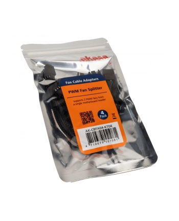AKASA  PWM Lüftersplitter , 4ER PACK - czarny (AKCBFA04KT04) AK-CBFA04-KT04 nr 1