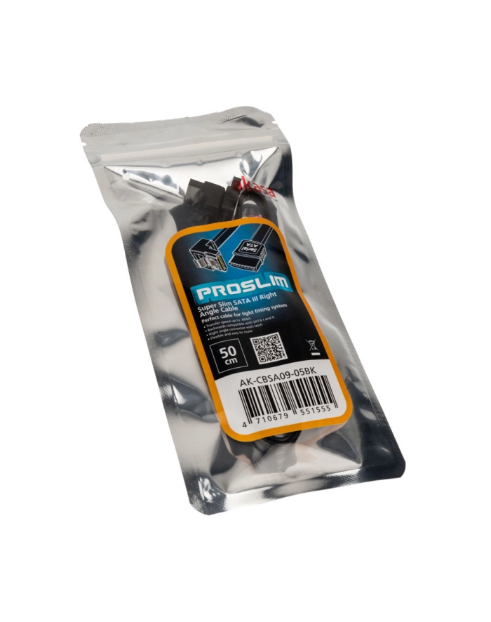 AKASA   SATA-KABEL 6 GB/S, GEWINKELT, 50 CM  (AKCBSA0905BK) główny