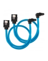 Corsair Kabel Premium z rękawem SATA kątowy niebieski 30cm - 2 sztuki - nr 5