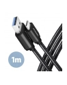 Axagon BUCM3-AM10AB, SPEED kabel USB-C <-> USB-A, 1m, USB 3.2 Gen 1, 3A, ALU, czarny(AXN) - nr 20