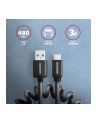 AXAGON KABEL USB  KABEL PRZEWÓD USB C - USB SPIERALA 60CM 0,6M AXAGON BUCM-AM10TB - OKABLOWANIE DARMOWA DOSTAWA  (BUCMAM10TB) - nr 3