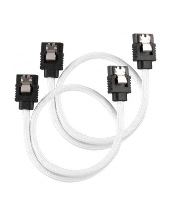 Corsair Kabel Premium z rękawem SATA biały 30 cm - 2 sztuki