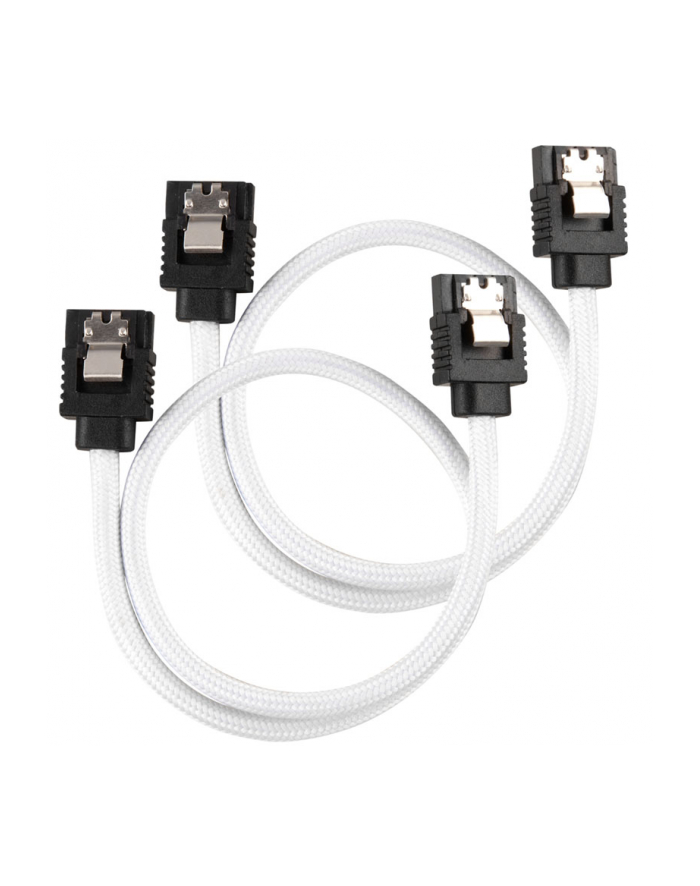 Corsair Kabel Premium z rękawem SATA biały 30 cm - 2 sztuki główny