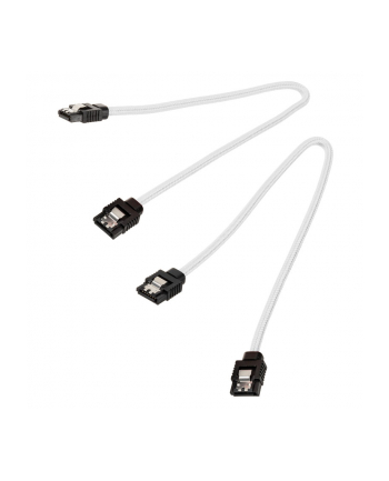 Corsair Kabel Premium z rękawem SATA biały 30 cm - 2 sztuki