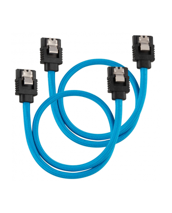 Corsair Kabel Premium z rękawem SATA niebieski 30 cm - 2 sztuki