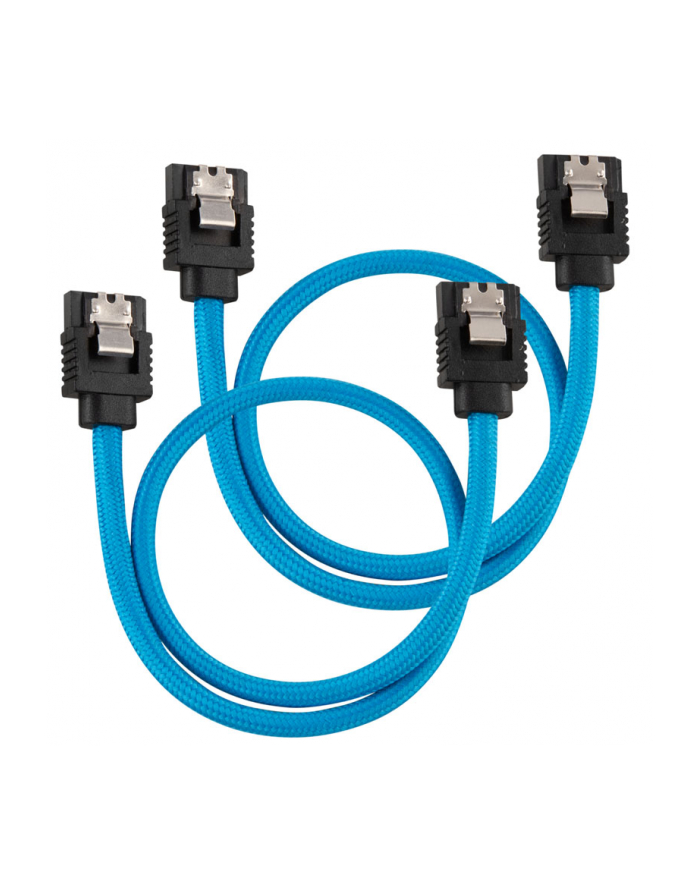 Corsair Kabel Premium z rękawem SATA niebieski 30 cm - 2 sztuki główny