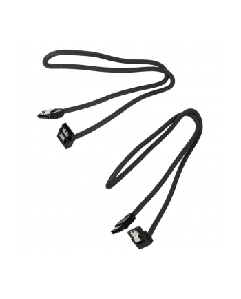 Corsair Premium Sleeved SATA-Kabel gewinkelt schwarz 60cm - 2er