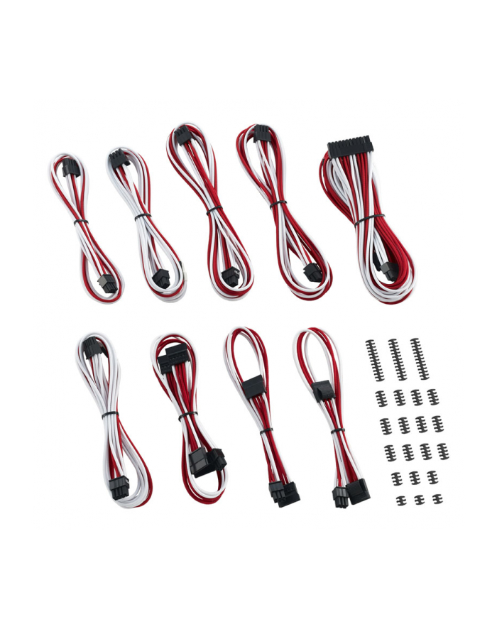 CableMod Classic ModMesh C-Series Corsair Zestaw kabli RMi i RMx - biały / czerwony główny