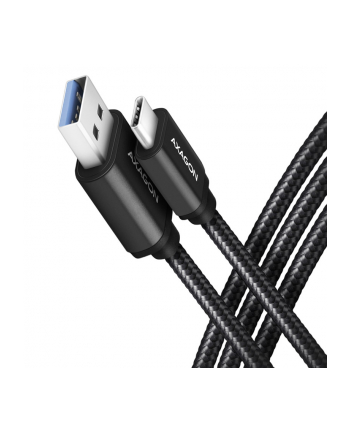 Axagon BUCM3-AM15AB, SPEED kabel USB-C <-> USB-A, 1.5m, USB 3.2 Gen 1, 3A, ALU, oplet, černý (AXN)