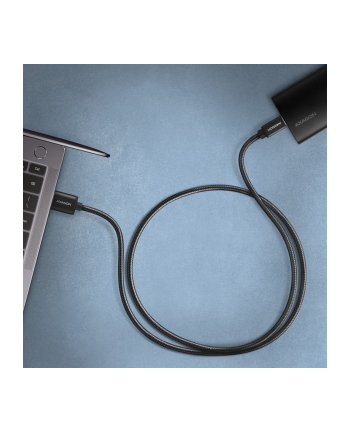 Axagon BUCM3-AM15AB, SPEED kabel USB-C <-> USB-A, 1.5m, USB 3.2 Gen 1, 3A, ALU, oplet, černý (AXN)