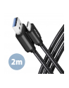 Axagon BUCM3-AM20AB, SPEED kabel USB-C <-> USB-A, 2m, USB 3.2 Gen 1, 3A, ALU, oplet, czarny  (AXN) - nr 10