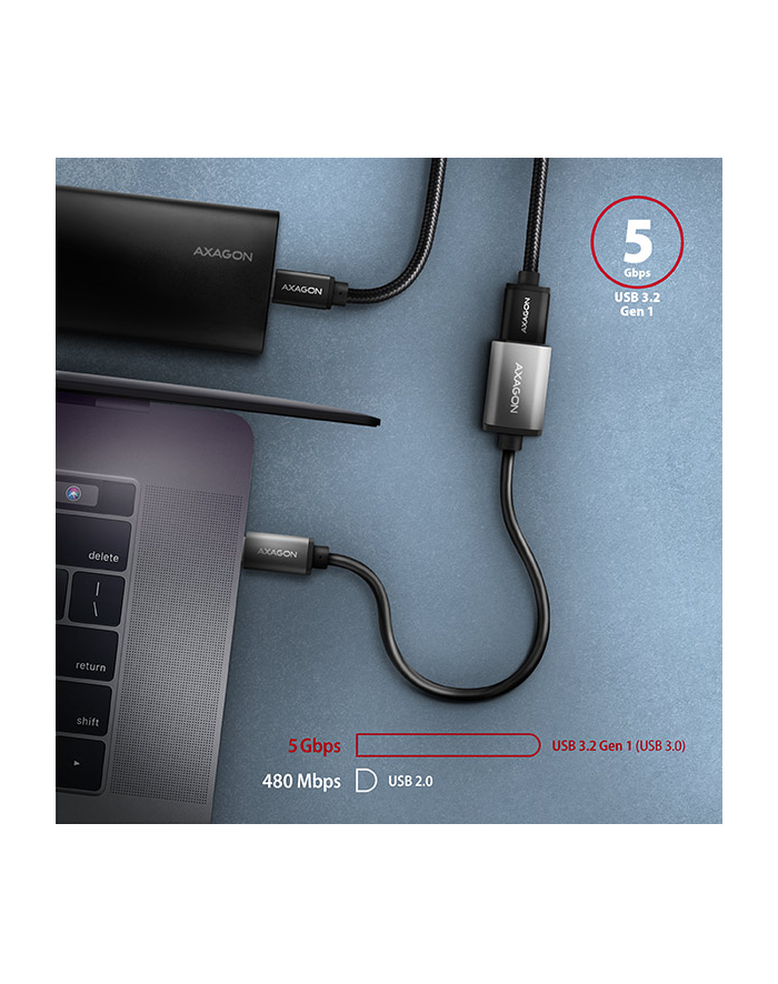 Axagon RUCM-AFAC kabelová redukce USB-C male <-> USB-A female, 20cm, USB 3.2 Gen 1, 3A, ALU (AXN) główny