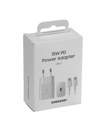 Samsung Fast Travel Charger 15W + kabel USB-C Biały (EP-T1510XWEGEU)