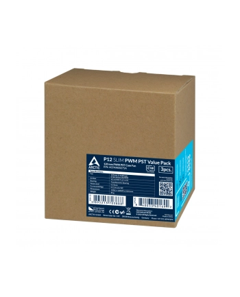 Wentylator Arctic P12 SLIM PWM PST Czarny 120mm, zestaw 3szt (ACFAN00275A) nr 2