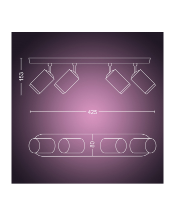 PHILIPS HUE White and color ambiance Fugato czarny 5063430P7