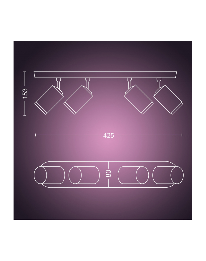PHILIPS HUE White and color ambiance Fugato czarny 5063430P7 główny
