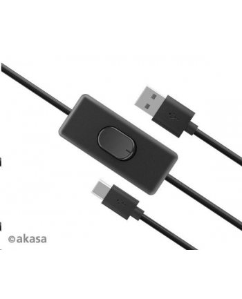 Akasa kabel USB-A 2.0 na USB-C, napájecí kabel se switchem (pro Raspberry Pi 4), 1.5m (AKA)